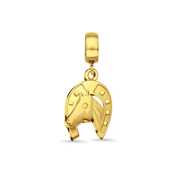 14K Yellow Gold Horse Shoe Charm for Mix&Match Pendant 22mmX10mm 1.6 grams